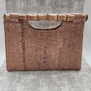 Cork Clutch with Bamboo Handle – Natural Brown